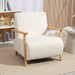 Fauteuil style nordique effet laine bouclée MAUD crème