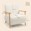 Fauteuil style nordique effet laine bouclée MAUD crème