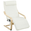 Fauteuil de salon massant chauffant RILEY crème et bois