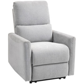 Fauteuil de relaxation inclinable ENZO lin gris clair