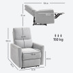 Fauteuil de relaxation inclinable ENZO lin gris clair