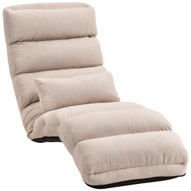 Fauteuil paresseux convertible LIZARO aspect lin beige