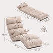 Fauteuil paresseux convertible LIZARO aspect lin beige