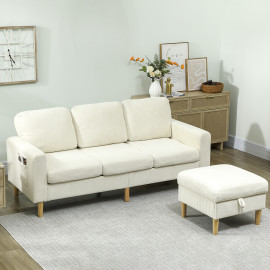 Canapé 3 places ZINO velours beige