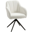 Fauteuil design ROGER effet laine bouclée blanche