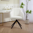 Fauteuil design ROGER effet laine bouclée blanche