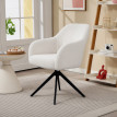 Fauteuil design ROGER effet laine bouclée blanche