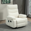 160 Fauteuil de massage inclinable chauffant VITTORIO blanc cassé