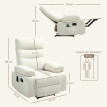 160 Fauteuil de massage inclinable chauffant VITTORIO blanc cassé