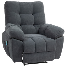 Fauteuil de massage chauffant FABRIZIO gris charbon