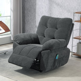 Fauteuil de massage chauffant FABRIZIO gris charbon