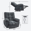 Fauteuil de massage chauffant FABRIZIO gris charbon