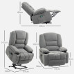 164 Fauteuil releveur électrique massant MASSIMO tissu gris foncé