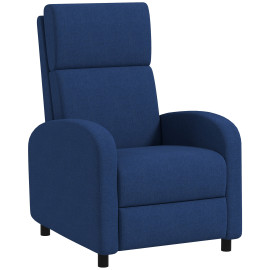Fauteuil relax inclinable avec repose-pieds MATTEO bleu