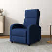Fauteuil relax inclinable avec repose-pieds MATTEO bleu