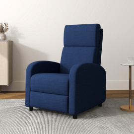 Fauteuil relax inclinable avec repose-pieds MATTEO bleu