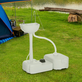 Évier à Main Portable Jardin Extérieur Camping GIULIANO gris