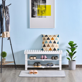 Banc à chaussures SOREN bois blanc
