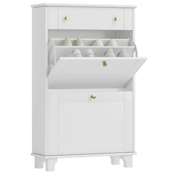 Armoire à chaussures design ISANDRO blanc