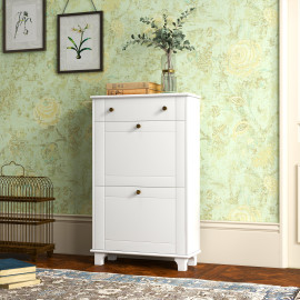Armoire à chaussures design ISANDRO blanc