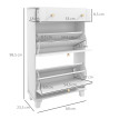 Armoire à chaussures design ISANDRO blanc