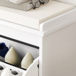 Banc à chaussures effet cannelé LUCIA blanc