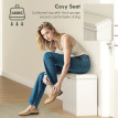 Banc à chaussures effet cannelé LUCIA blanc