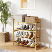 Étagère à chaussures 4 niveaux PABLO bambou naturel