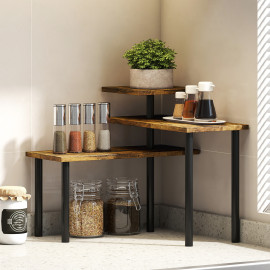 Etagère de cuisine à poser modulable HELVA marron et noir