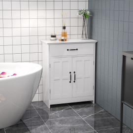 Meuble bas salle de bain 2 portes ELIANO blanc