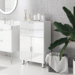 Meuble bas salle de bain RENATO blanc laqué