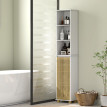 Colonne salle de bain LODOVICO bambou et blanc