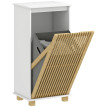 Meuble bas salle de bain ALESSIO bambou et blanc