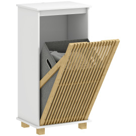 Meuble bas salle de bain ALESSIO bambou et blanc