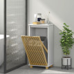 Meuble bas salle de bain ALESSIO bambou et blanc