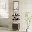 Étagère salle de bain design vintage SILVANO effet bois noir