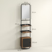 Étagère salle de bain design vintage SILVANO effet bois noir
