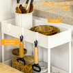 Desserte 4 niveaux 4 crochets acier RINALDO plastique blanc