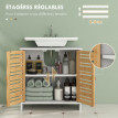 Meuble sous vasque ELIOS bambou et blanc