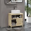 Meuble sous vasque style cosy naturel OREO bambou verni