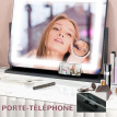 Miroir lumineux LED 3 modes d'éclairage LUMEA port charge USB