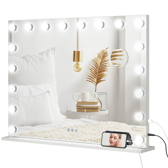 Miroir maquillage Hollywood LED réglable USB BELLA blanc