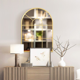 Miroir mural style art déco dim. 50L x 70H cm GLASS métal