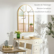Miroir mural style art déco dim. 50L x 70H cm GLASS métal