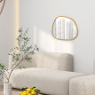 Miroir mural décoratif 70L x 50H cm KRONOS bois verni naturel