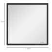Miroir mural carré 50L x 50H cm THALES cadre bois noir