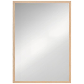 Miroir mural rectangulaire 50 x 70 cm HELIOS aspect bois clair