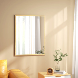 Miroir mural rectangulaire 70L x 90H cm ZELIOS aspect bois clair