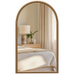 Miroir mural arche 110 x 65 cm THESEE bois marron foncé