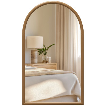 Miroir mural arche 110 x 65 cm THESEE bois marron foncé